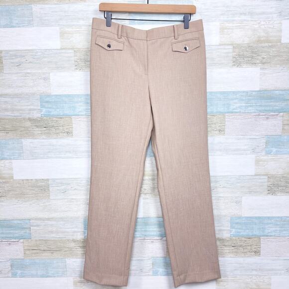 Ann Taylor The Straight Pants Brown Mid Rise Stretch Office Career Womens 8 - Picture 1 of 8